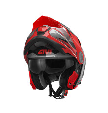 Givi helmet x.27 tourer - щелепний шолом з сечовим міхуром і знімним козирком - чорний з червоним - розмір l / 60