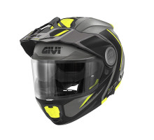 Givi helmet x.27 tourer - щелепний шолом з сечовим міхуром і знімним козирком - чорний з fluoресцентним покриттям - розмір xl / 61