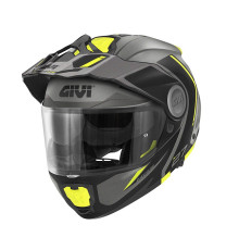 Givi helmet x.27 tourer - щелепний шолом з сечовим міхуром і знімним козирком - чорний з fluoресцентним покриттям - розмір xl / 61