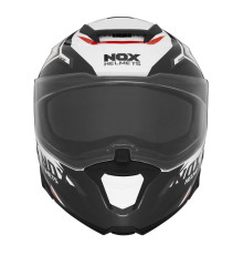 Шолом nox (відкидний) з блендером n967 synchro колір білий/червоний розмір xxl
