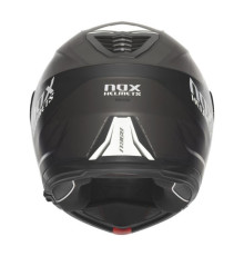 Шолом nox (відкидний) з козирком n968 ультра чорний/білий матовий розмір l