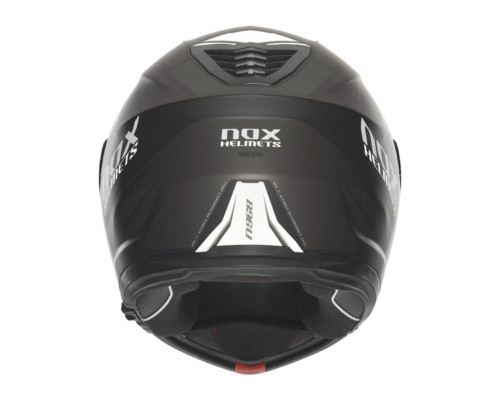 Шолом nox (відкидний) з козирком n968 ультра чорний/білий матовий розмір l