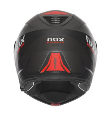 Шолом nox (відкидний) з козирком n968 ультра чорний/червоний матовий розмір xxl