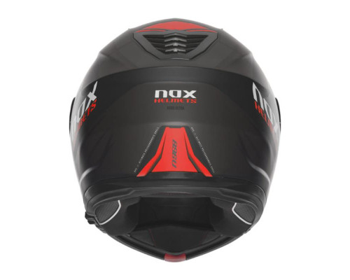 Шолом nox (відкидний) з козирком n968 ультра чорний/червоний матовий розмір xxl