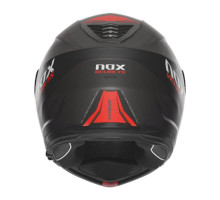 Шолом nox (відкидний) з козирком n968 ультра чорний/червоний матовий розмір xxl