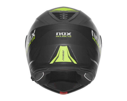Шолом nox (відкидний) з козирком n968 ультра чорний/жовтий fluoресцентний матовий розмір xl