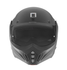 Шолом nox premium (щелепа назад) з козирком stratos колір матовий чорний розмір s
