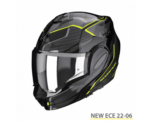 Шолом scorpion maxi (щелепа назад) exo-tech animo black/neon жовтий fluo розмір l