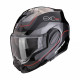 Щелепний шолом scorpion (щелепа назад) exo-tech pro commuta bk-s-rd колір чорний/сріблястий/червоний розмір m