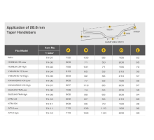 Кермо accel (28,6 мм) taper mx дизайн ktm all (7075-t6) колір ergal чорний (ширина 802 мм, висота 87 мм)