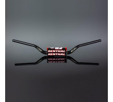 Руль ременний (36мм) mx fatbar 36 кермо чорний rc/HONDA crf, kawasaki kx/kxf колір чорний з губкою