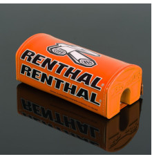 Губка для керма renthal з логотипом renthal помаранчевого кольору на жирній панелі з логотипом renthal