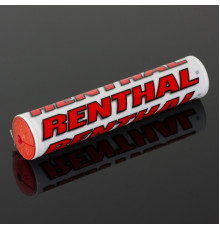 Губка на кермо renthal sx pad (240 мм), колір білий/червоний з логотипом renthal