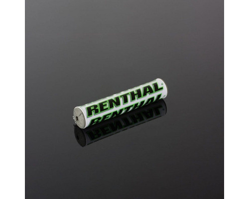 Губка на кермо renthal sx pad (240 мм), колір білий/зелений з логотипом renthal