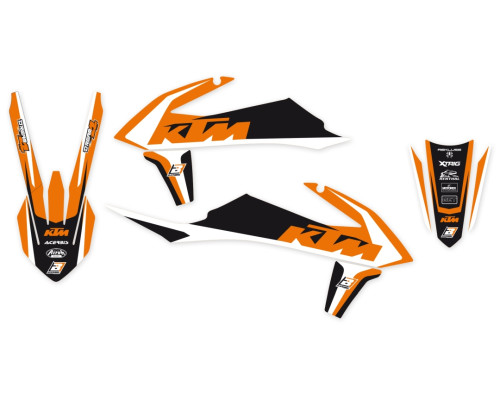 Наклейки blackbird kit + чохол на сидіння ktm sx/sx-f '19-'22, exc/exc-f '20-'23 dream 4 колір помаранчевий чорний