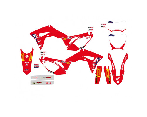 Набір наклейок (стікерів) blackbird HONDA crf 250r '18-'21, crf 450r '17-'21, crf 450x '17-'24 HONDA replica team hrc 24