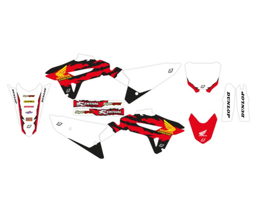 Набір наклейок (стікерів) blackbird HONDA crf 250r '22-'24, crf 450r '21-'24 ретро колір червоний білий чорний