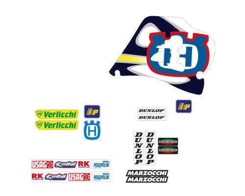 Набір наклейок blackbird husqvarna cr/wr 125/250 '98-'99 replica team husqvarna maddii 1998