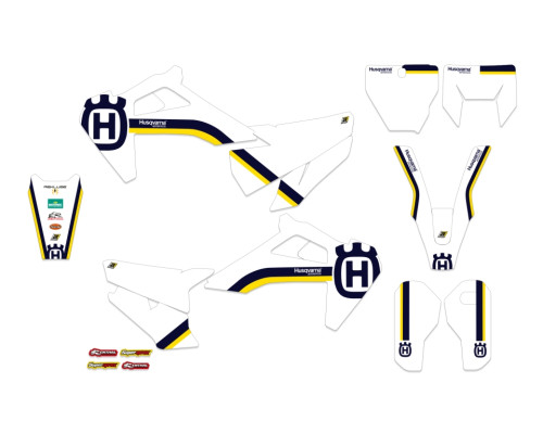 Набір наклейок (вінірів) husqvarna tc/fc '19-'22, te/fe '20-'23 retro колір білий