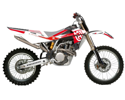 Набір наклейок blackbird husqvarna te/tc 250/450/510 '05-'07 dream 4 колір червоний білий