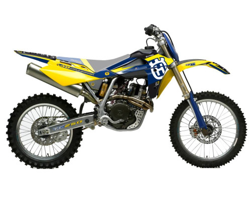 Набір наклейок blackbird husqvarna te/tc 250/450/510 '05-'07 dream 4 колір синій жовтий
