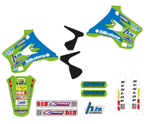 Набір наклейок blackbird kawasaki kx 125/250 '94-'98 replica team kawasaki 1994