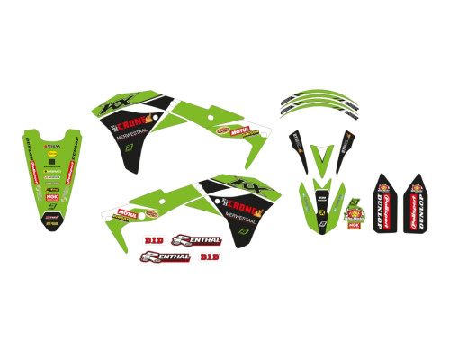 Набір наклейок (стікерів) blackbird kawasaki kx 250f '17-'20 replica kawasaki racing team 22