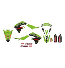 Набір наклейок (стікерів) blackbird kawasaki kx 250f '21-'23, kx 450f '19-'24 replica kawasaki racing f&h 22 колір зелений чорний