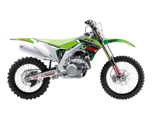 Набір наклейок (стікерів) blackbird kawasaki kx 250f '21-'23, kx 450f '19-'24 replica kawasaki racing f&h 22 колір зелений чорний