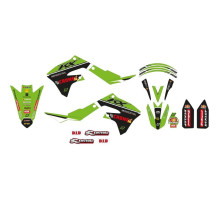 Набір наклейок (стікерів) blackbird kawasaki kx 250f '21-'23, kx 450f '19-'24 replica kawasaki racing f&h 22 колір зелений чорний