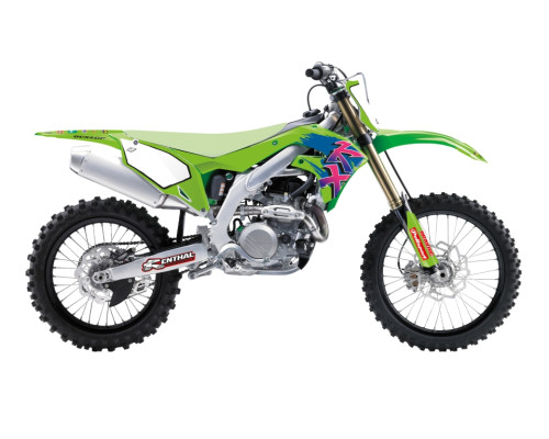 Набір наклейок (декалей) kawasaki kx 250f '21-'23, kx 450f '19-'24 ретро