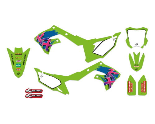 Набір наклейок (декалей) kawasaki kx 250f '21-'23, kx 450f '19-'24 ретро