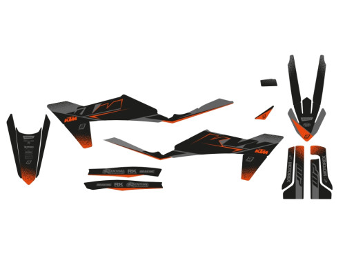 Набір наклейок (вінірів) blackbird ktm sx/sx-f '23, exc/exc-f '24 матовий чорний ktm