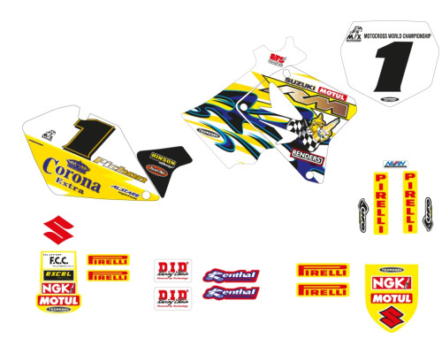 Набір наклейок (стікерів) blackbird suzuki rm 125/250 '01-'24 replica team suzuki 2003