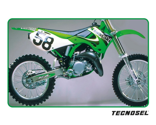 Набір наклейок tecnosel (blackbird) + чохол/накидка на сидіння kawasaki kx 125/250 '99-'02, репліка oem kawasaki '00