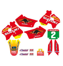 Tecnosel (blackbird) набір наклейок (вінірів) + чохол на сидіння suzuki rm 125/250 '96-'98, replica team suzuki '98