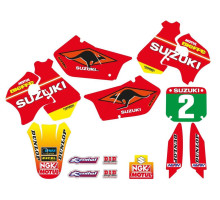 Tecnosel (blackbird) набір наклейок (вінірів) + чохол на сидіння suzuki rm 125/250 '96-'98, replica team suzuki '98