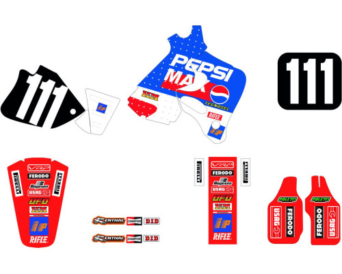 Набір наклейок tecnosel (blackbird) HONDA cr 125 '93-'94, cr 250 '92-'94, репліка команди HONDA pepsi '94, колір червоний/синій/білий