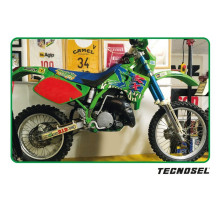 Набір наклейок tecnosel (blackbird) kawasaki kx 125/250 '92-'93, replica team kawasaki '93 зелений/синій