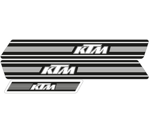 Tecnosel (blackbird) набір наклейок (вінірів) ktm gs '74-'76, репліка oem ktm, чорний фон