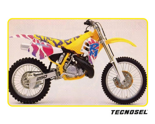 Tecnosel (blackbird) набір наклейок (вінірів) suzuki rm 125/250 '89-'92,репліка oem suzuki '92 колір жовтий/рожевий/білий