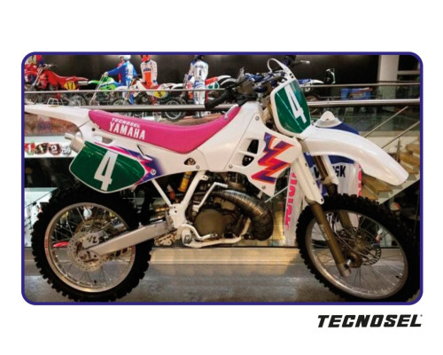 Набір наклейок (декалей) tecnosel (blackbird) YAMAHA yz 125/250 '93-'95, replica team YAMAHA '93 колір рожевий/блакитний/білий