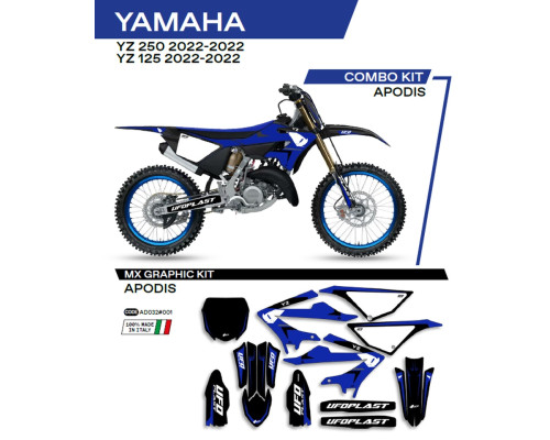 Набір наклейок (вінірів) UFO YAMAHA yz 125/250 '22 apodis колір чорний -