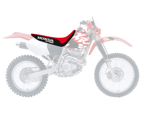 Чохол на сидіння blackbird HONDA xr 250/400 '96-'04 (17) логотип HONDA, червоний/чорний