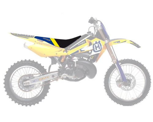 Чохол на сидіння blackbird / чохол на сидіння husqvarna cr/wr 125/250 '00-'05, te/tc 250/450 '02-'04 dream 4 колір чорний синій жовтий