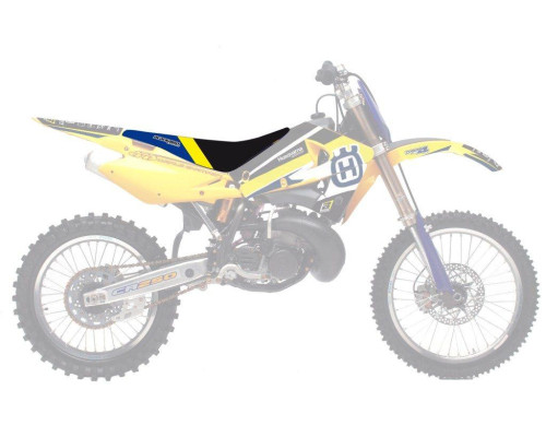 Чохол на сидіння blackbird / чохол на сидіння husqvarna cr/wr 125/250 '00-'05, te/tc 250/450 '02-'04 dream 4 колір чорний синій жовтий