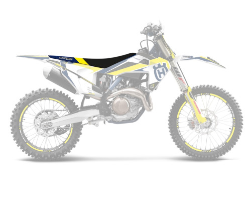 Чохол на сидіння blackbird / чохол на сидіння husqvarna fc/tc '19-'22, te/fe '20-'23 dream 4 колір чорний синій жовтий