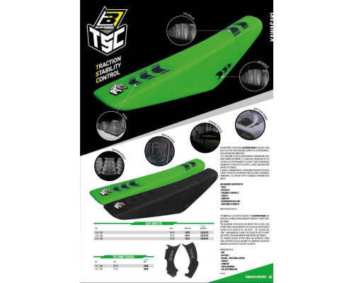 Чохол на сидіння blackbird / чохол на сидіння kawasaki kxf 250 '13-'20, kxf 450 '12-'18 tsc колір чорний