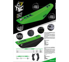 Чохол на сидіння blackbird / чохол на сидіння kawasaki kxf 250 '13-'20, kxf 450 '12-'18 tsc колір чорний