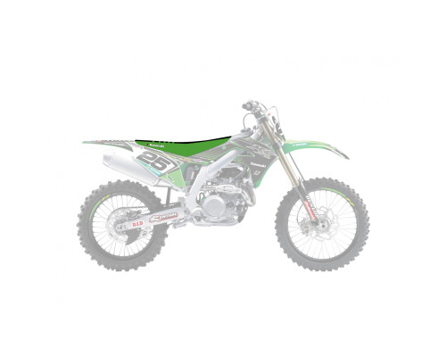Чохол на сидіння blackbird / чохол на сидіння kawasaki kxf 250 '21-'23, kxf 450 '19-'23 подвійна ручка 3 кольори зелений чорний